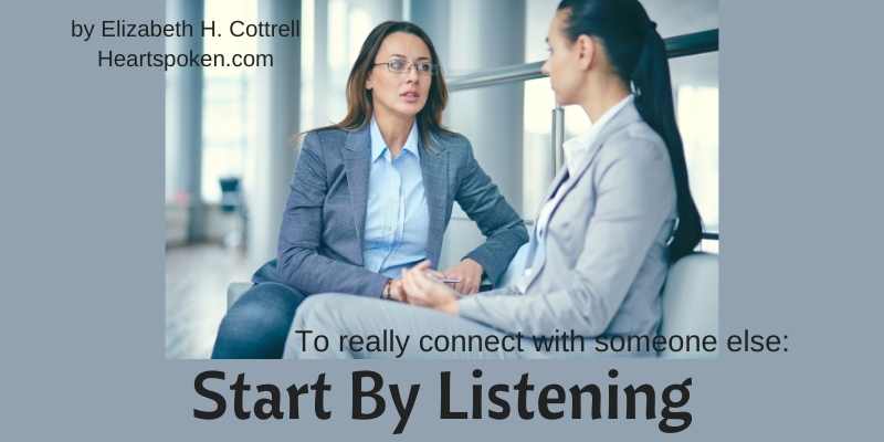 Two women listening to each other