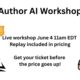 AI Author Workshop Announcement
