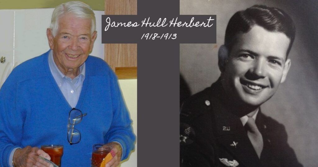 James Hull Herbert side-by-side photos WWII and 2011